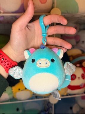 Squishmallows Squishmallow Tatiana the Teal Dragon 3.5" Stuffed Plush Clip